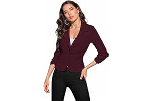 Hybrid & Company Women's Lightweight Casual Work Office Stretch Ponte Cardigan Blazer Jacket Made in USA