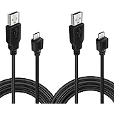 BATSOEASY 2 Pack 10ft Charging Cable Compatible with PS4 Controller, Play and Charger Cable Data Sync Cord Compatible with PlayStation 4 PS4 Controllers and Xbox One Controllers