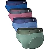 DAVID ARCHY Men's Briefs Rayon Made From Bamboo Soft Seamless Underwear Support Pouch No Fly Briefs for Men 4 Pack