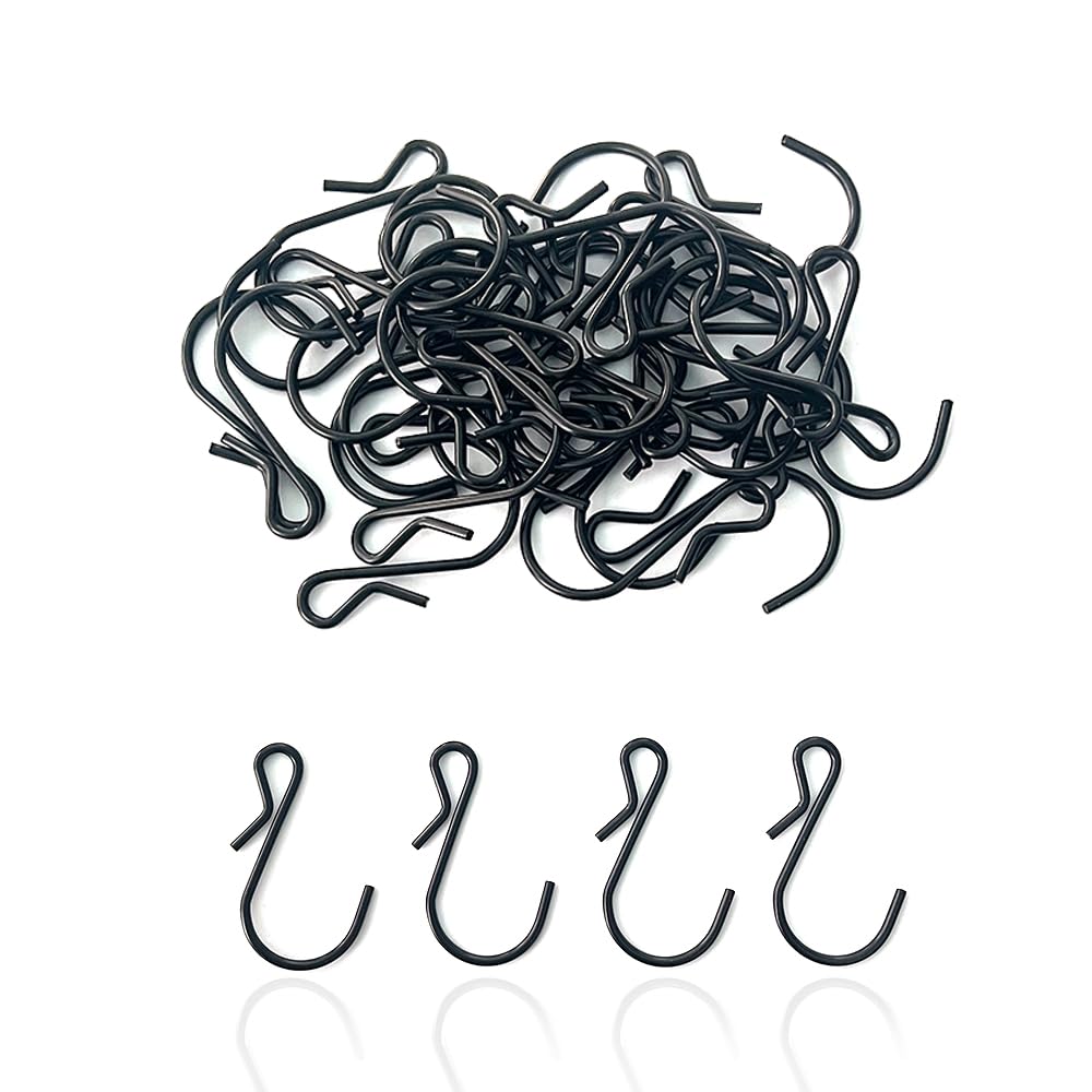 XINGSUI 40 Pieces S Hooks, Detachable Metal Hooks, Multifunctional Hook for Hanging, for Garden, Kitchen, Bathroom, Bedroom, Workshop, Warehouse (Black)