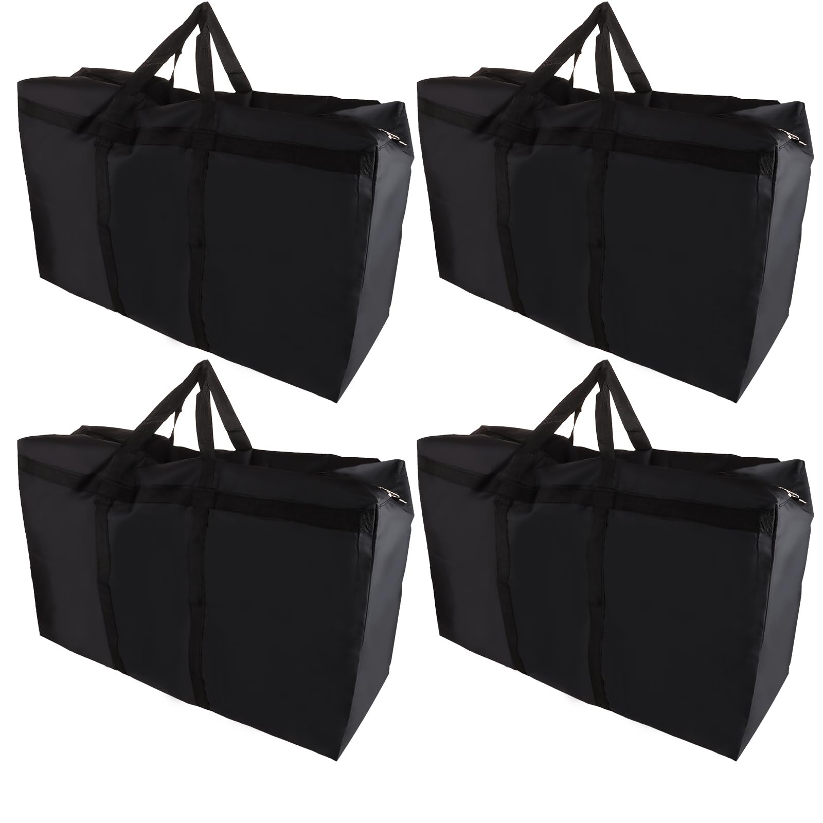JMIATRY 4 Pack 100L Large Storage Bags with Zips, 600D Thicker Waterproof Oxford Moving Bags with Handle, Underbed Storage Bags for Duvet, Clothes, Quilt, Blankets, Pillows, Bedding, 80x25x48cm