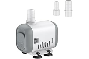 Pawfly Small Fountain Pump, 130 GPH Submersible Water Pump for Fountain, 8 W Mini Water Pump with 2.6 ft. High Lift, Quiet Wa