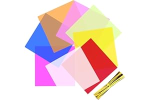 FOJOO 200 Pcs Colored Cellophane Sheets,7.5x7.5 Inch Cello Sheets, Colored Cello Wrap for DIY Arts Crafts, Gift Wrapping, Scrapbooking & Decorations