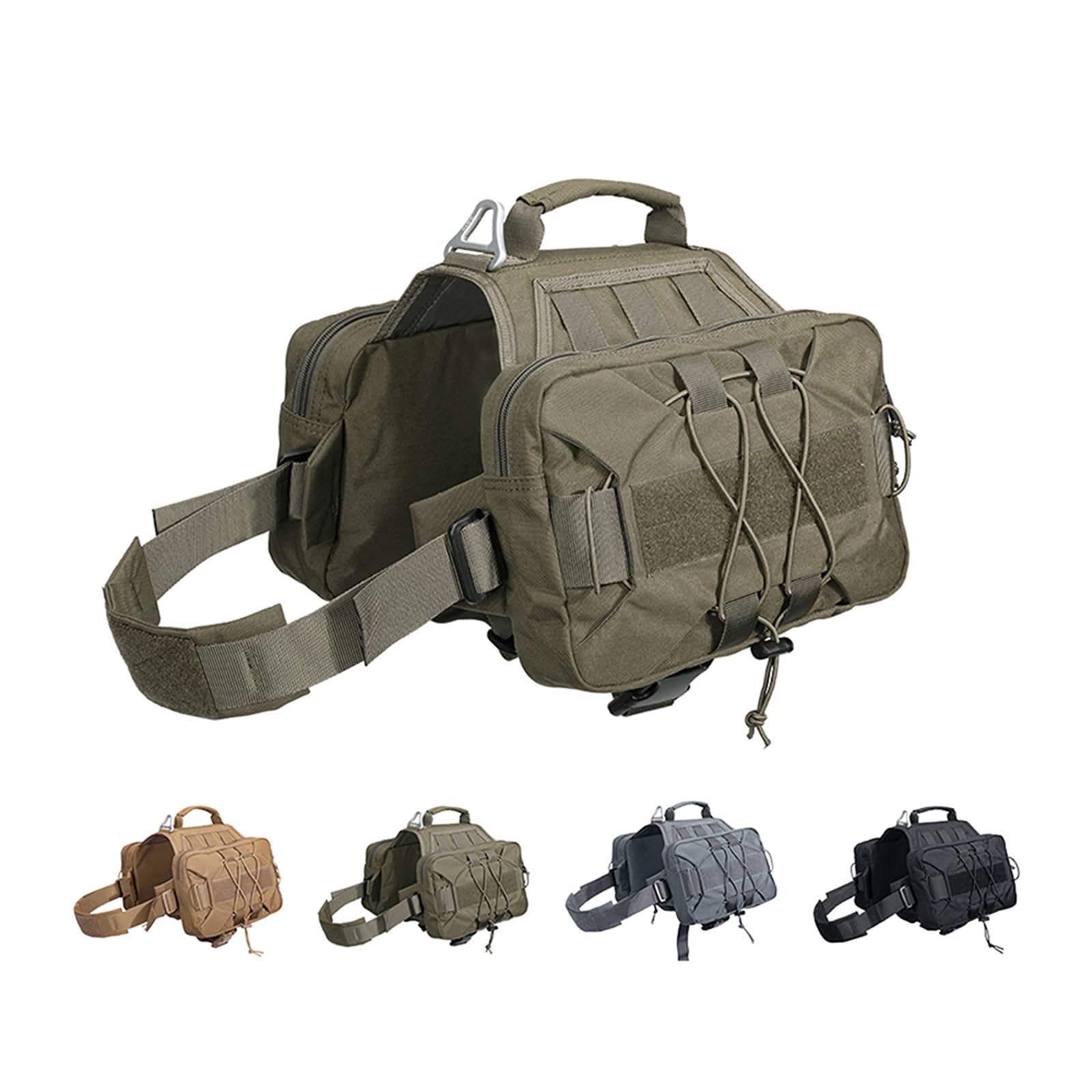 EXCELLENT ELITE SPANKER Dog Pack Hound Saddle Bag Backpack for Travel Camping Hiking Medium & Large Dogs with 2 Capacious Side Pockets(RGN-L)