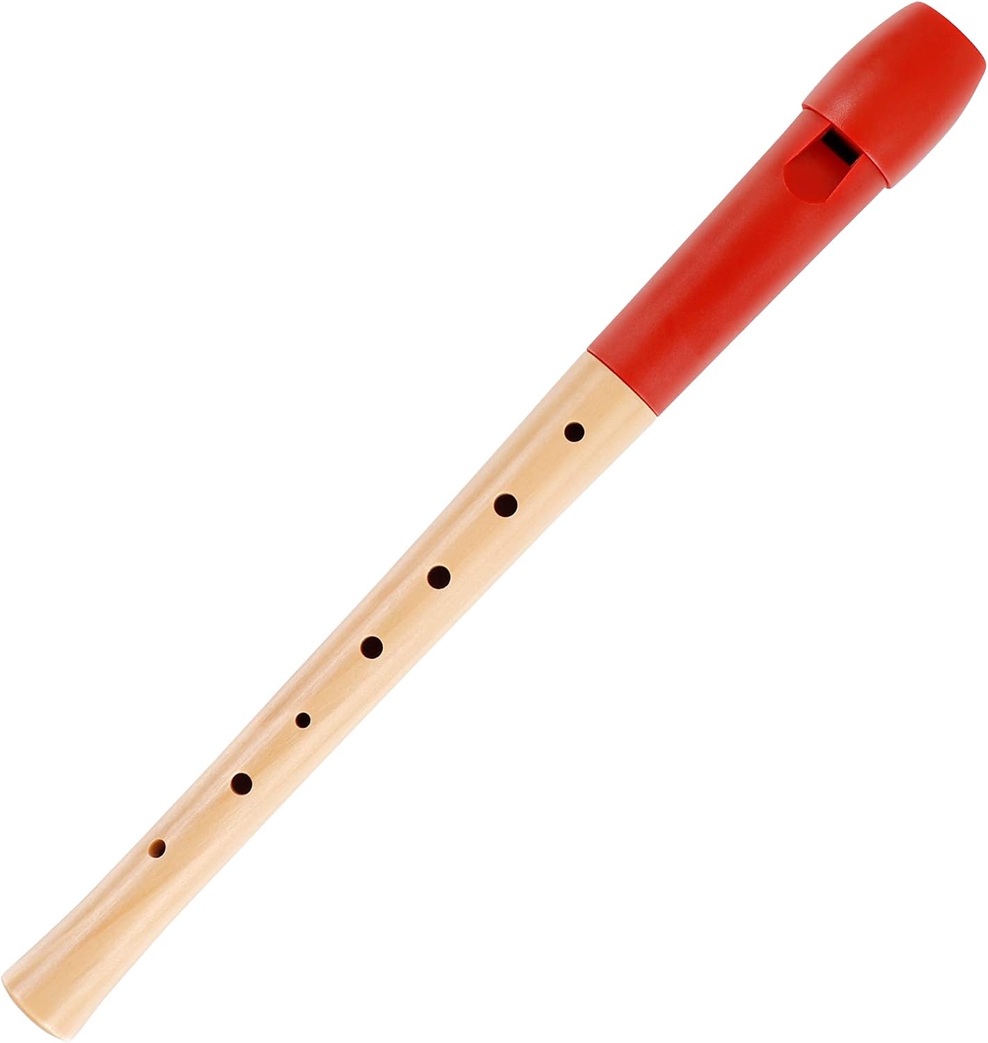 Classic Cantabile Pivella C-Sopran Blockflöte Set – Ahornholz & Kunststoffkopf – Inkl. Tasche, Schule & Zubehör – Rot