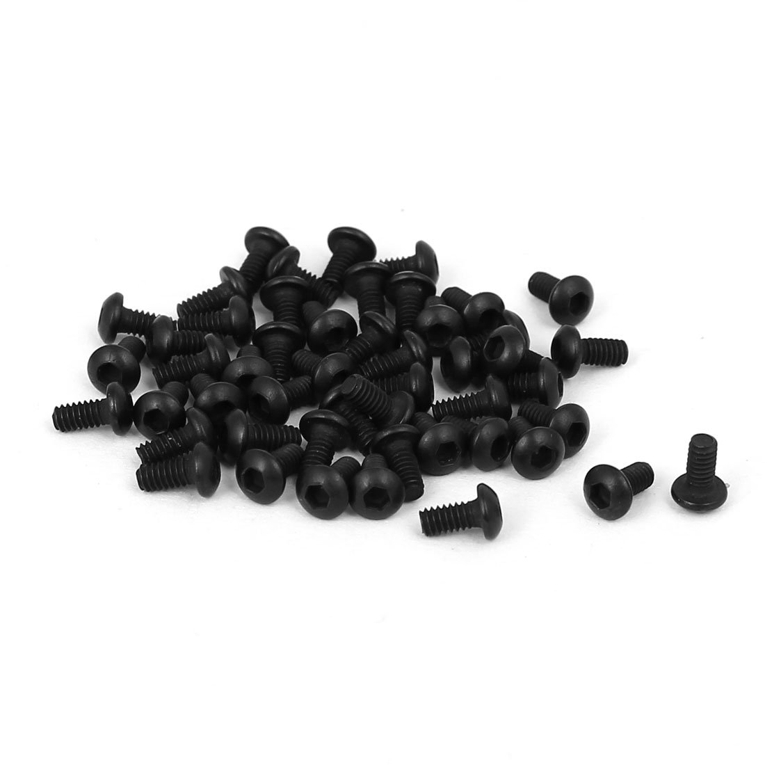 sourcingmap M2x4mm Metal Grade 10.9 Button Head Hex Socket Cap Screw Bolt Fastener 50pcs