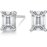 EAMTI 1 Carat 925 Sterling Silver Cubic Zirconia Stud Earrings for Women CZ Stud Small Cute Earrings Hypoallergenic
