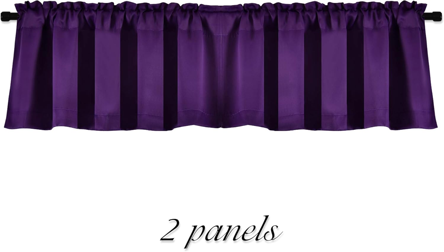 DONREN Royal Purple Window Valances for Kitchen Blackout