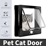 EASY JOY 4 Way Locking Cat Flap Medium with Magnets Silent Door In/Out/Closed view 3