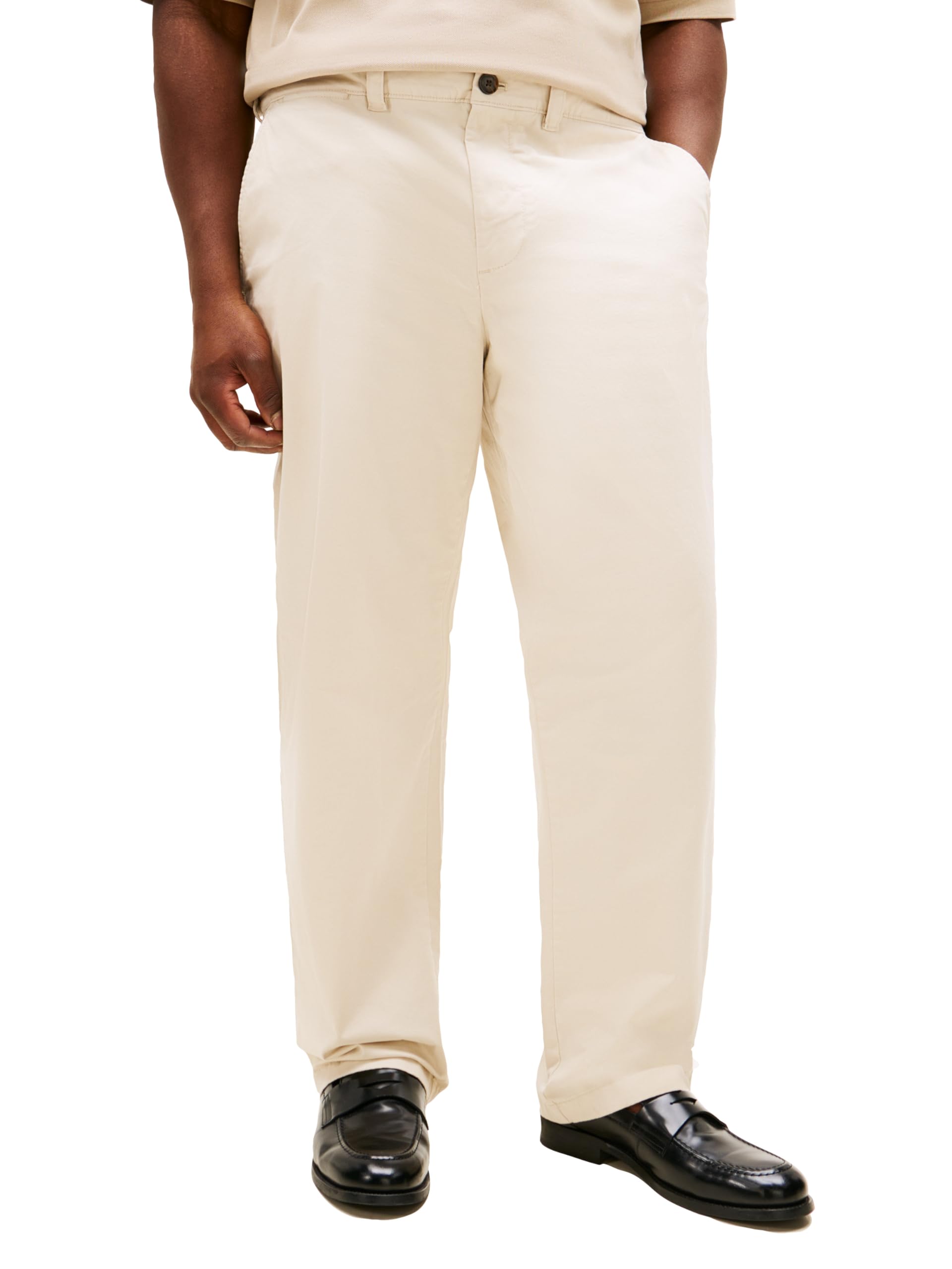 Tommy Hilfiger Men’s Big and Tall Classic Fit Stretch Chino Pants, Sand Khaki, 54X32
