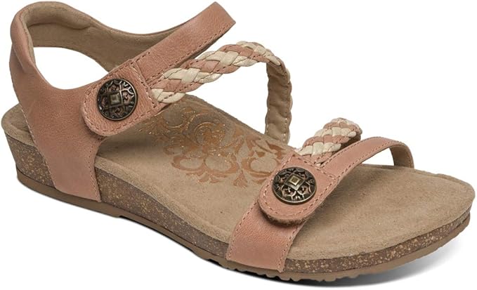 aetrex piper braided quarter strap