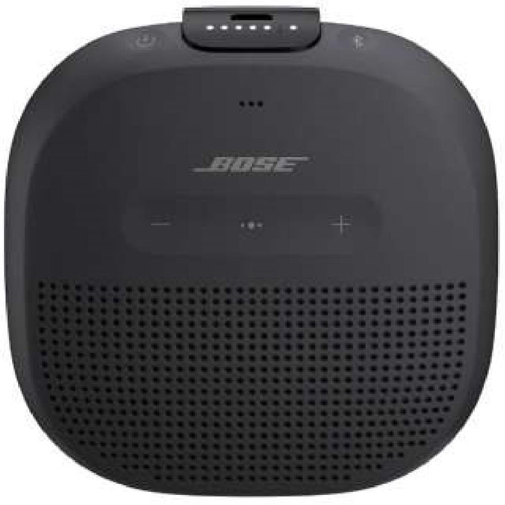 Bose SoundLink Micro Bluetooth speaker ポータブル ワイヤレス スピーカー マイク付 最大6時間 再生 防水 9.8 cm (W) x 9.8 cm (H) x 3.5 cm (D) 0.29 kg ブラック ストラップ付商品画像