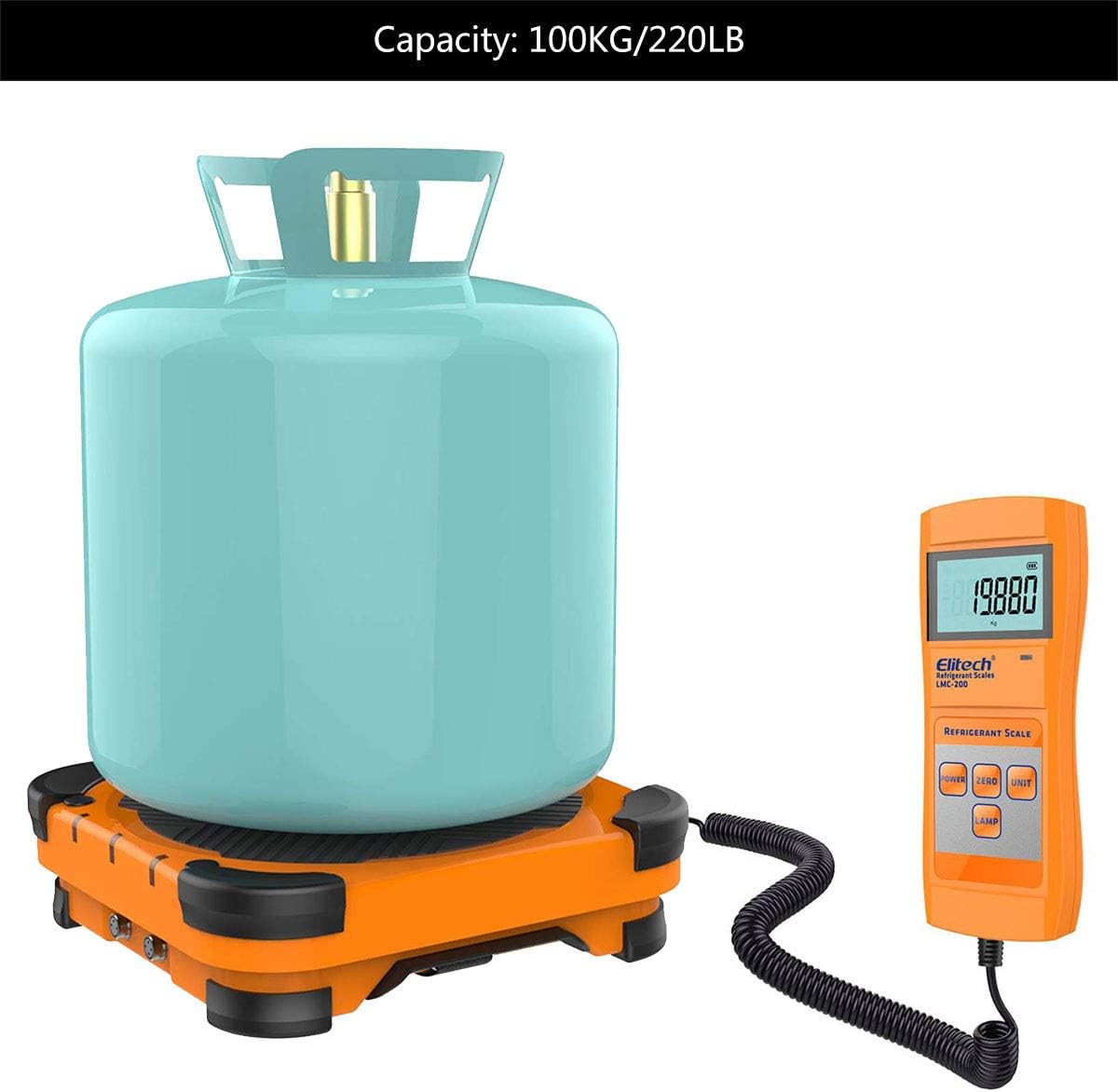 Elitech Electronic Refrigerant Scale 100 kg for HVAC and Auto AC with Portable Carrying Case and LCD Display Overweight Protection - Image 3