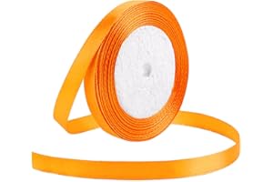 NEWKITA 25 Yard Orange Satin Ribbon Roll, 3/8 Inch Fabric Ribbon for Craft Bows Rose Bouquet, Holiday Gift Wrapping, Party Decoration