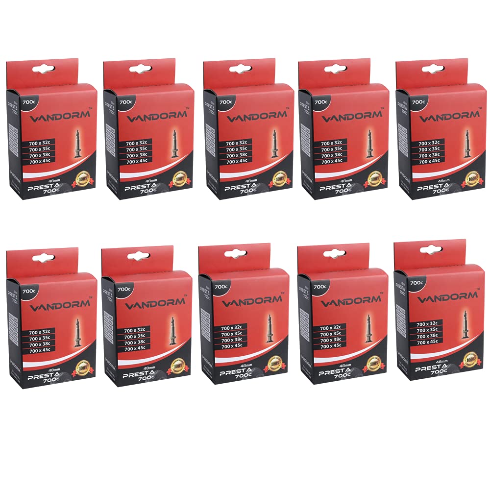 Vandorm 10 PACK 700c x 32c - 45c Hybrid Bike Butyl Presta Inner Tubes