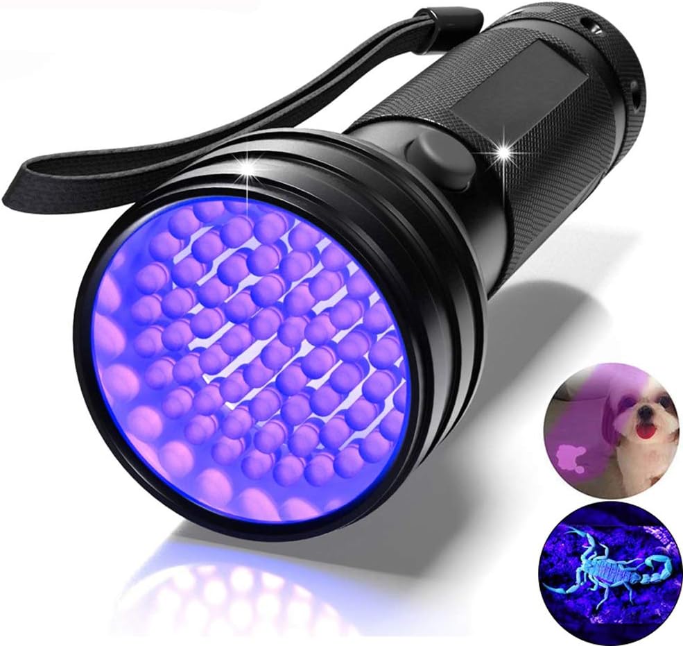 UV Flashlight Black Light, Foooxmart 68 LED Ultraviolet Blacklight Flashlights Detector for Dog/Cat Urine & Stain Detection,Hunting Scorpions,Search for Bed Bugs and Fluorescer