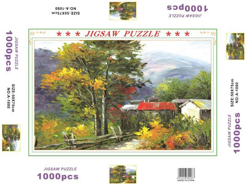 COOLLL Wooden Jigsaw Puzzles 1000 Pieces for Adults, Canvas Painting Puzzle Play Brain Teasers Handmade Game for Teens Kids Large Puzzles Game Toys Boys Girls Gift