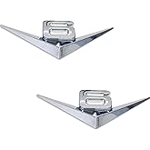Fidida 2PC V6 Emblem Decal V6 Car Engine Letters Decal Plating Badge 3D Metal Style Fit for V6 Engine Car Trunk Silver