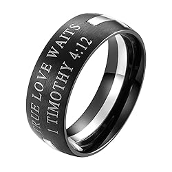 INRENG Men's Stainless Steel 8MM Bible Verse