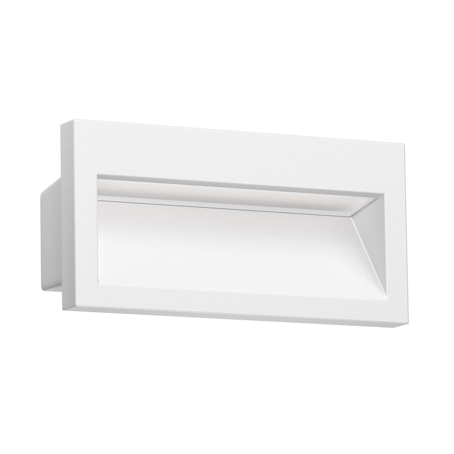 ledscom.de LED recessed wall Light NOLA, Downlight for Outdoors, IP54 matt, 140 x 70mm, Warm White