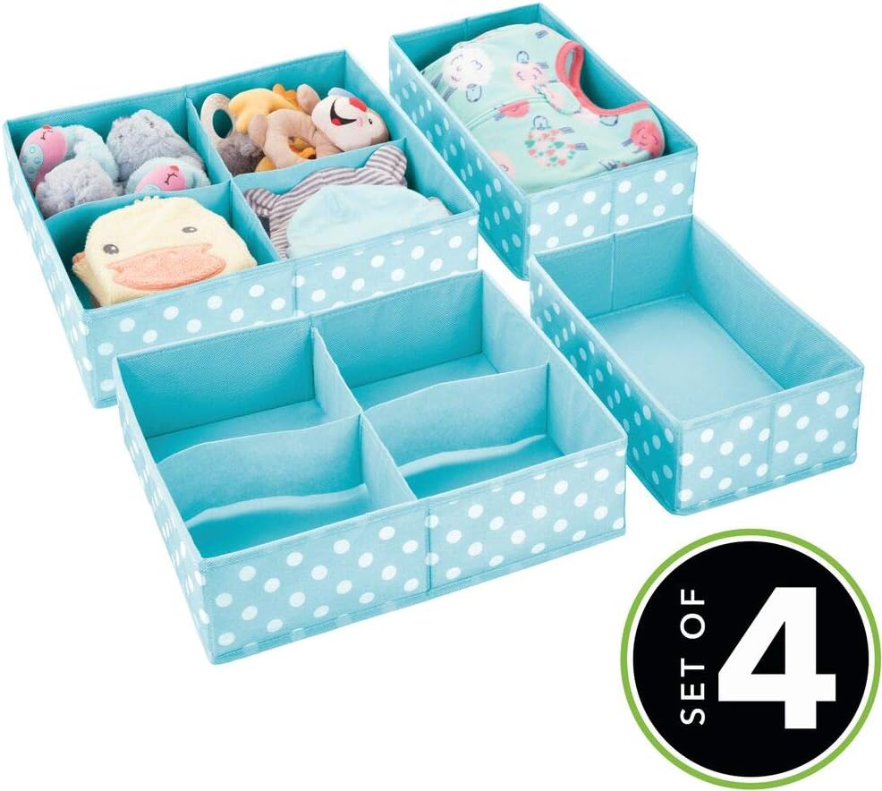 mDesign Set of 2 Children’s Room Storage Boxes — Fabric Storage Boxes