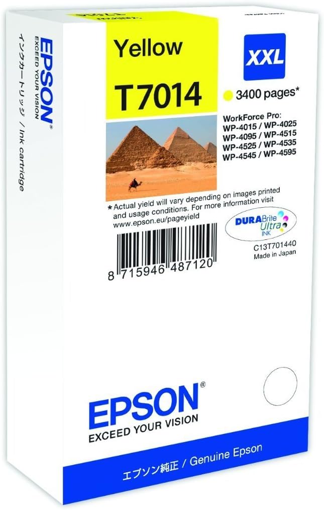 Epson T7014 Yellow XXL High Yield Ink Cartridge DuraBrite Ultra C13T70144010