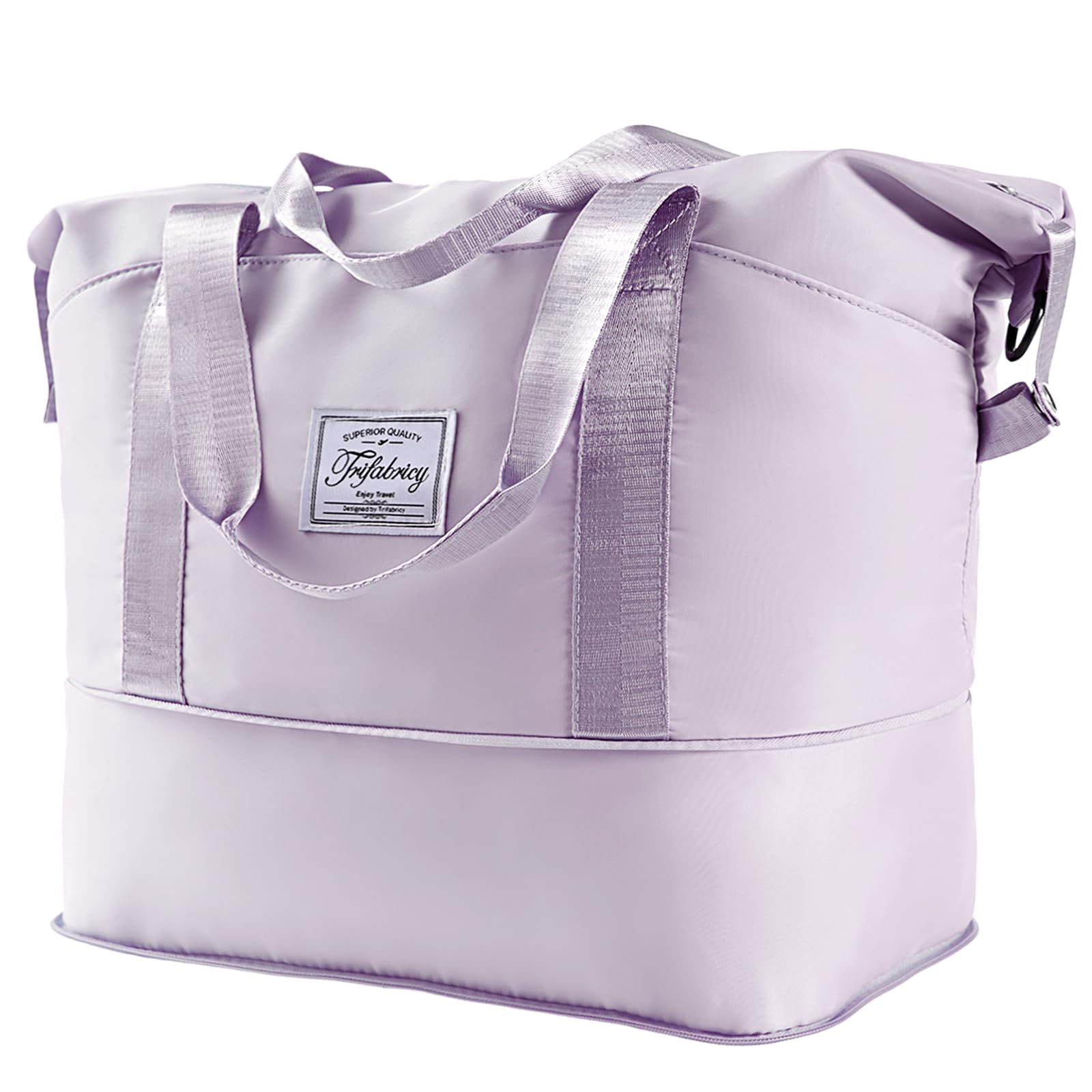 Photo 1 of **BROKEN ZIPPER** Travel Duffel Bag - Large Shoulder Weekender Overnight Bag, Carry on Bag with Wet Pocket, Waterproof Expandable Duffel Bag with Trolley Sleeve, Sports Tote Gym Bag for Women, Purple