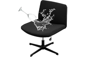 HAOYONG Armless Chair Cover Criss Cross Chair Cover Waterproof Armless Office Desk Chair Slipcover Modern Mid Back Accent Chair Cover Washable Removable Chair Protector for Accent Chair Without Arms