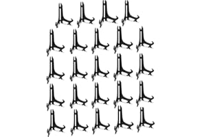 Artliving 3" Black Plastic Stand Cookie Holder Display Stand Place Card Holder Display Easels at Weddings, Birthday Party(24 Pack)