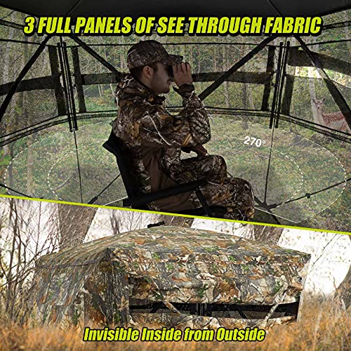 TIDEWE Hunting Blind See Through with Carrying Bag, 23 Person Pop Up
