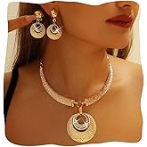 JEWEKY African Jewelry Sets Gold Choker Necklace set for women