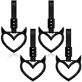 4 Pieces Heart Handle Keychains Car Accessory Heart Hand Strap Drift Charm for Car Interior Exterior Decoration(Black,Devil)