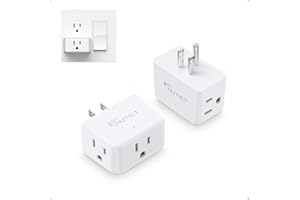 NUTICT Outlet Extender 2 Pack, ETL Listed, Multi Outlet Wall Plug Extender with 3 Outlets, 3 Way Plug Extension Outlet Splitter, Cruise Ship Essentials, Easy to Pack for Travel, Business Trips, White