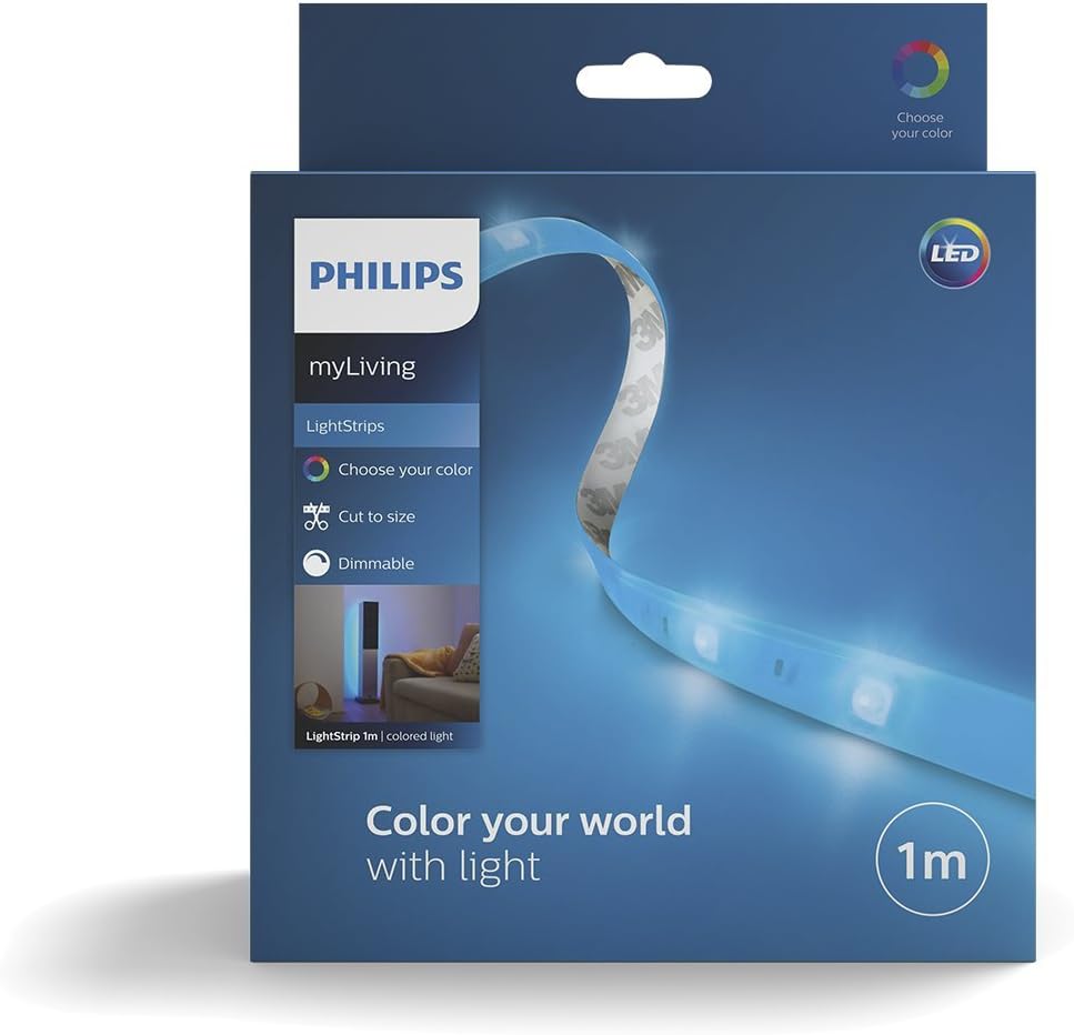 Philips MyLiving Colour Changing LED Light Strips, MultiColour, 1 m, 4
