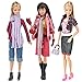 E-TING 3 Pack Fashion Doll Clothes Casual Wear Coat T-shirt Denim Skirt with Necklace Handbag for Barbie Dolls
