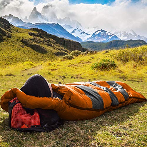 HiHiker Camping Sleeping Bag + Travel Pillow Compression Sack