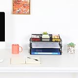 EasyPAG 2 Tier A4 Mesh In Trays Desk Tidy Stackable File Holder Black view 6