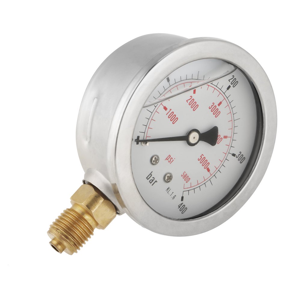 Hydraulic Pressure Gauge, 0-400Bar / 0-5800PSI G1/4 63mm Plumbing Industrial Manometer Dial Pressure Gauge Meter for Water Oil Fuel