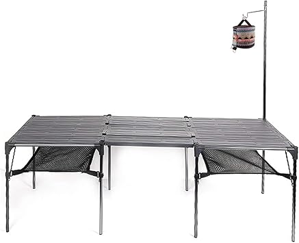 Amazon Taimonik テーブル アウトドア アルミ製テーブル 折り畳み式テーブル キャンプ用 超軽量 収納ケース付き 無限拡大可能 黒 テーブル本体2個セット C1 Taimonik テーブル