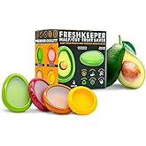 Avocado Saver & Onion Storage – Set of 4 BPA-Free Food Containers with Silicone Lids – Reusable Fruit and Veggie Savers, Fresh Pods for Food – Perfect for Tomato Holder, Garlic, Lemon & More