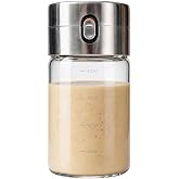 CELYO Glass Salad Dressing Shaker, Leak Proof Bottle for Homemade Dressings | Glass salad dressing shaker with leakproof lid, easy pour spout for homemade dressings, oils, vinegar and sauces.