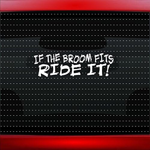 Noizy Graphics If The Broom Fits Ride It Funny Cute Queen Princess Witch Mom Family Car Sticker Truck Window Vinyl Decal Color RED