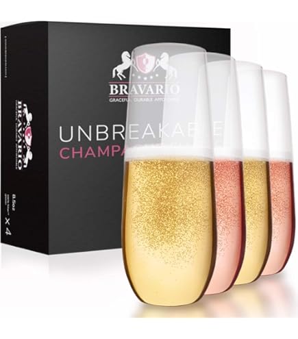 Bravario Lot De 6 Verres à Eau En Plastique Incassables De 500 Ml