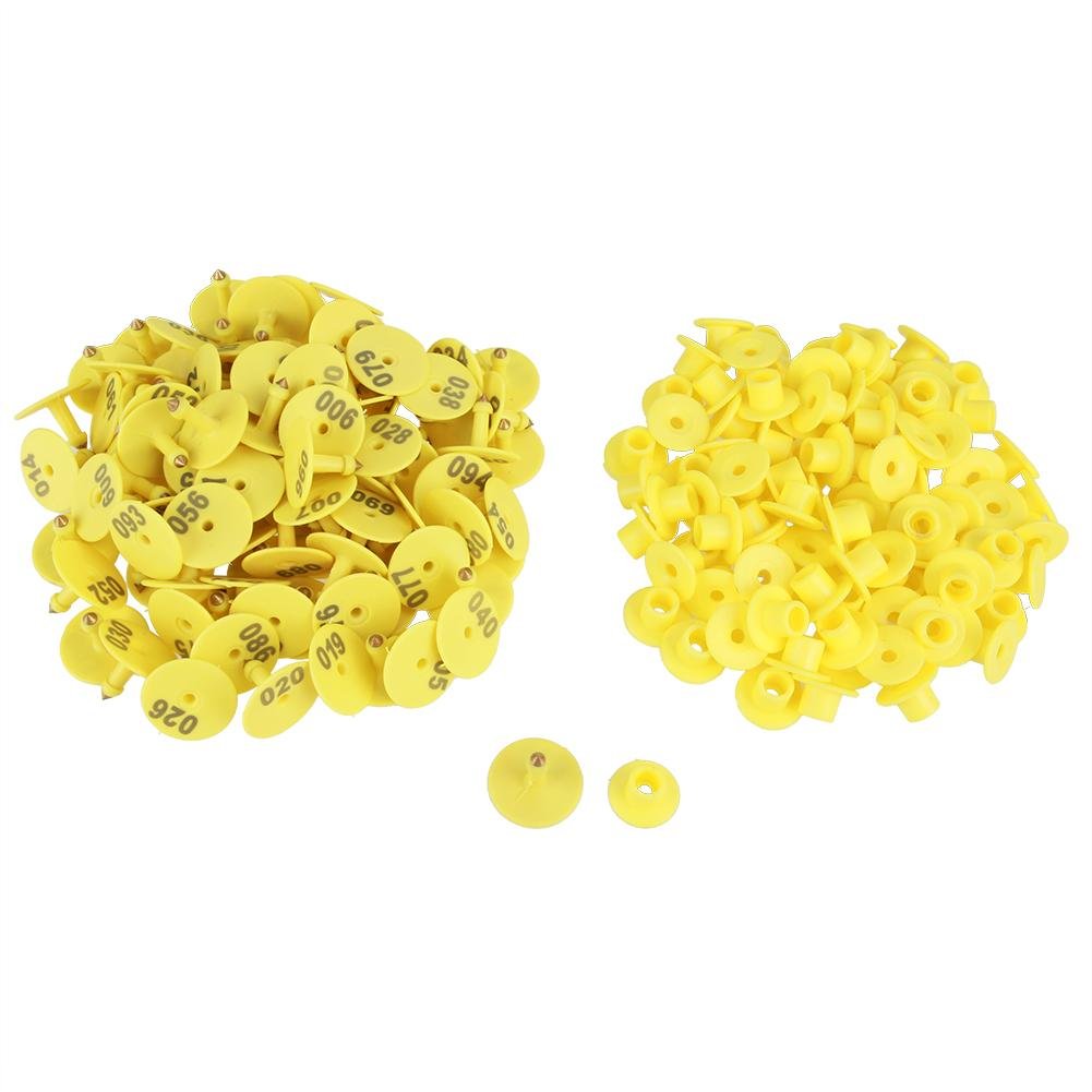 100Pcs Pig Goat Sheep Cattle Ear Tags Number Plastic Livestock Ear Tag Farm Animal Accessories (with Words)