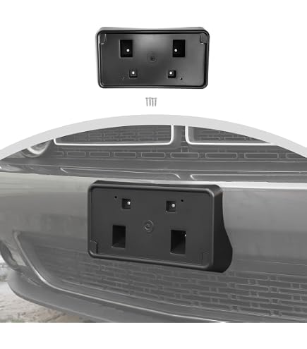Front License Plate Frame Bracket For Dodge Challenger 2010-2023 - Black Mount Holder - View #6