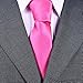 Men's Novelty Waterproof Necktie - Solid Fushcia Deluxe Classic Handmade Hot Pink Tie,Silk-Looking & Royal Style for Stylish Appearances