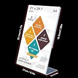 ROSSHINE A4 Acrylic Sign Holder 5 Pack L-Shape Clear Perspex Display Stand view 2