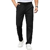 COOFANDY Mens Casual Chino Pants Elastic Waist Lightweight Trousers Classic-Fit Business Dress Pants with Pockets