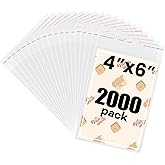 2000 Pcs Resealable Cellophane Bags 4"X6" Self Sealing Opp Cello Bag Opp Poly Bags Clear Cello Plastic Bag for Prints Photos Cards Envelopes Bakery Cookies Gifts Favors