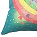 YOUR SMILE Unicorn Rainbow Cotton Linen Square Decorative Throw Pillow Case Cushion Cover 18x18 Inch(44CM*44CM) (Color#213)